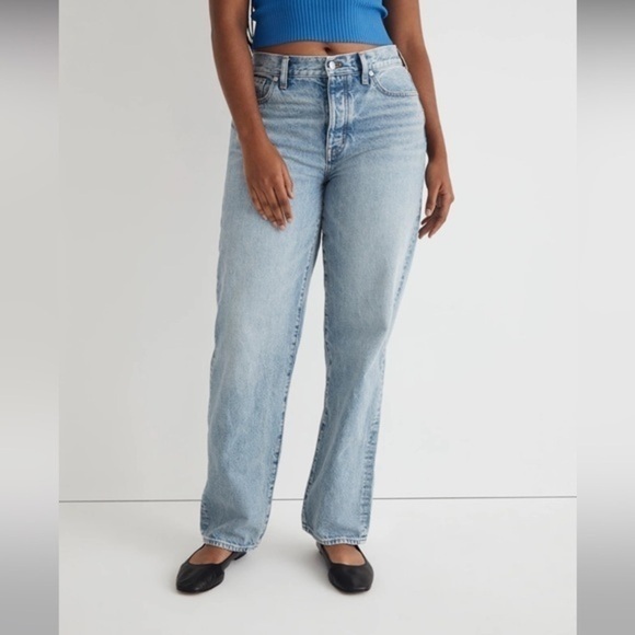 NWOT Madewell Low-Slung Straight Jeans in Olvera Wash Size 33 - Picture 1 of 16